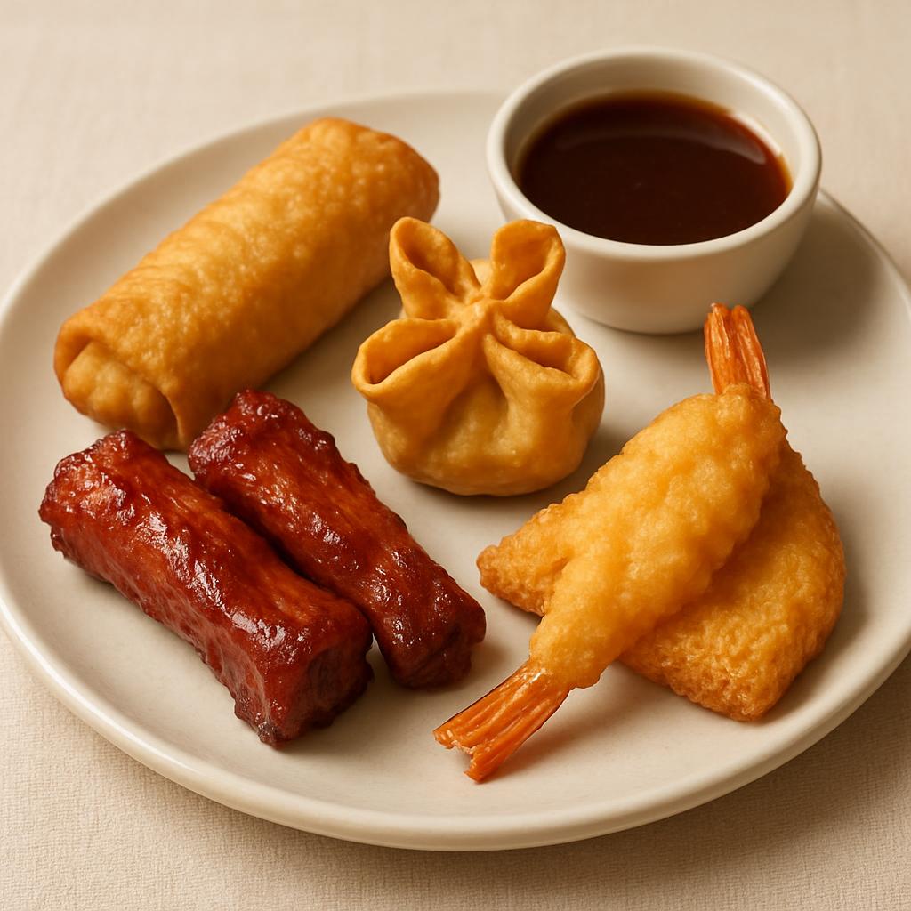 Pu Pu Platter Spare ribs, egg roll, cheese wonton & shrimp toast, fried jumbo shrimp. — Chung Wah Restaurant Baltimore